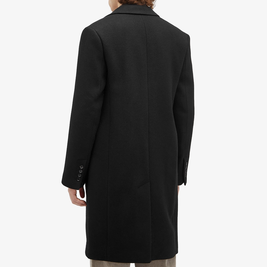 AMI Paris Men's Two Button Overcoat Black
